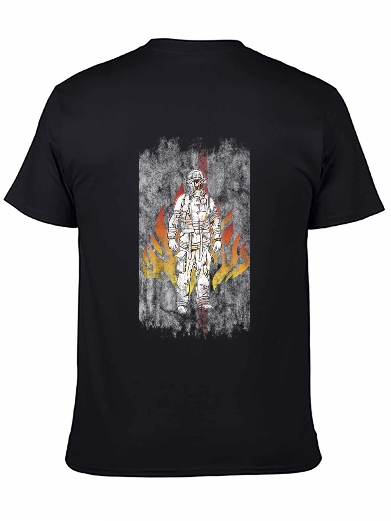 Firefighter Design Black T-Shirt