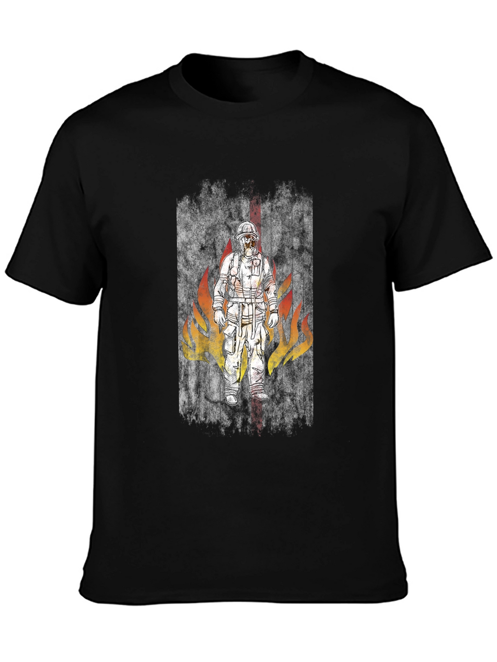 Firefighter Design Black T-Shirt