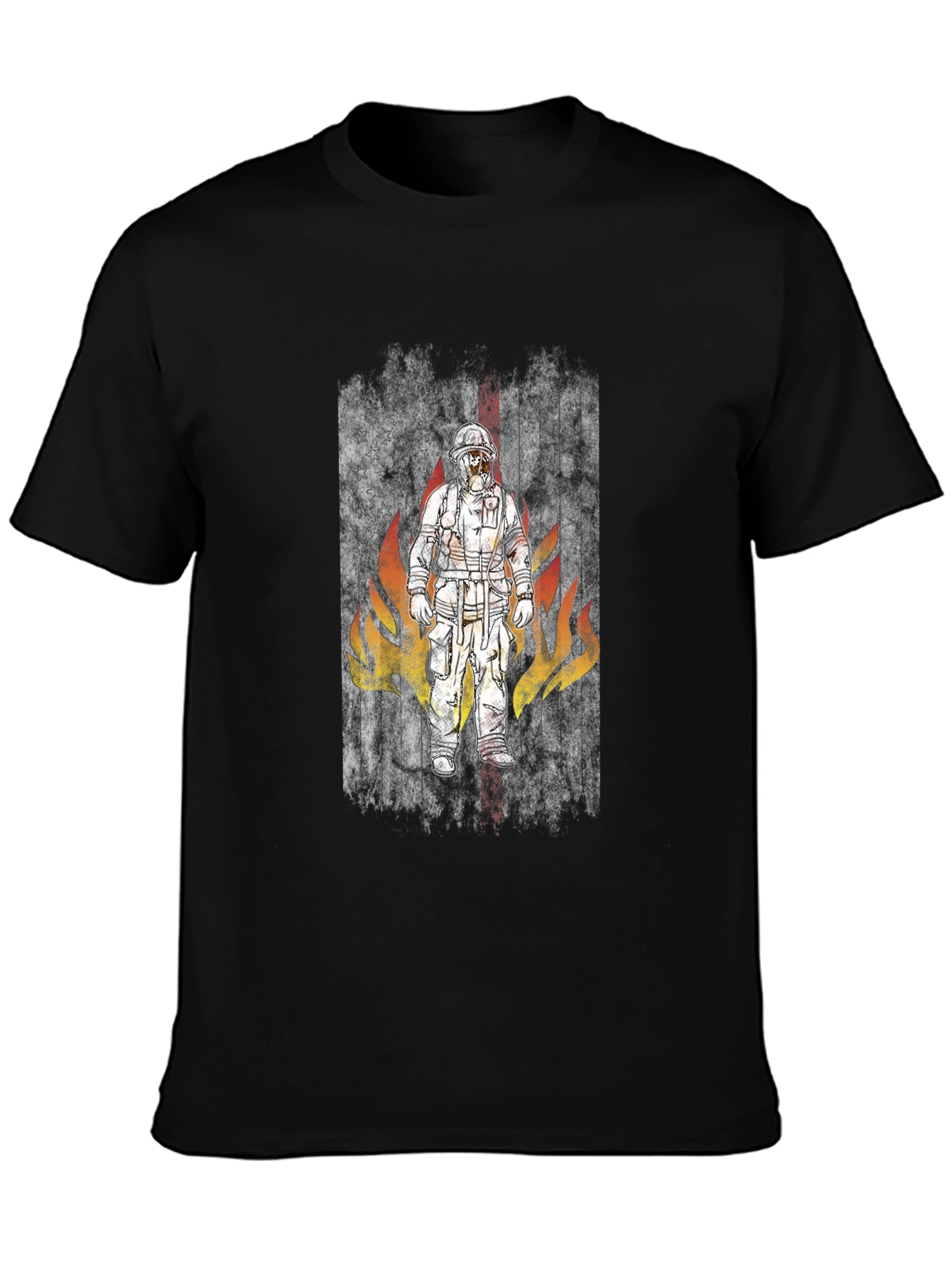 Firefighter Design Black T-Shirt