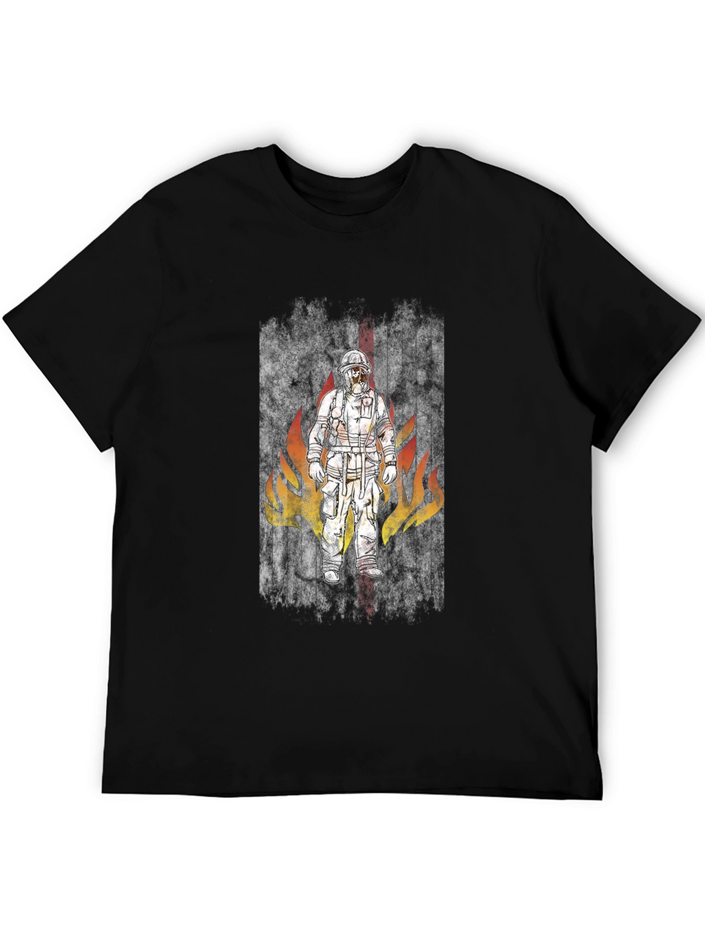 Firefighter Design Black T-Shirt
