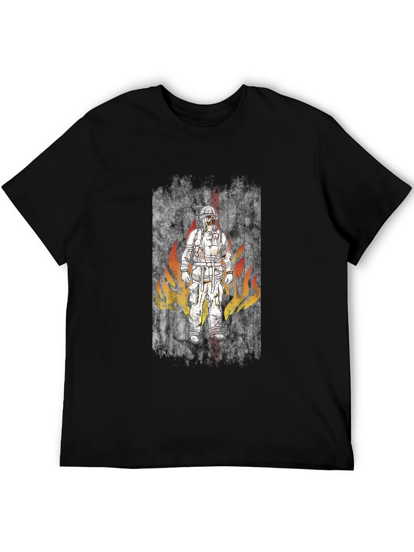 Firefighter Design Black T-Shirt
