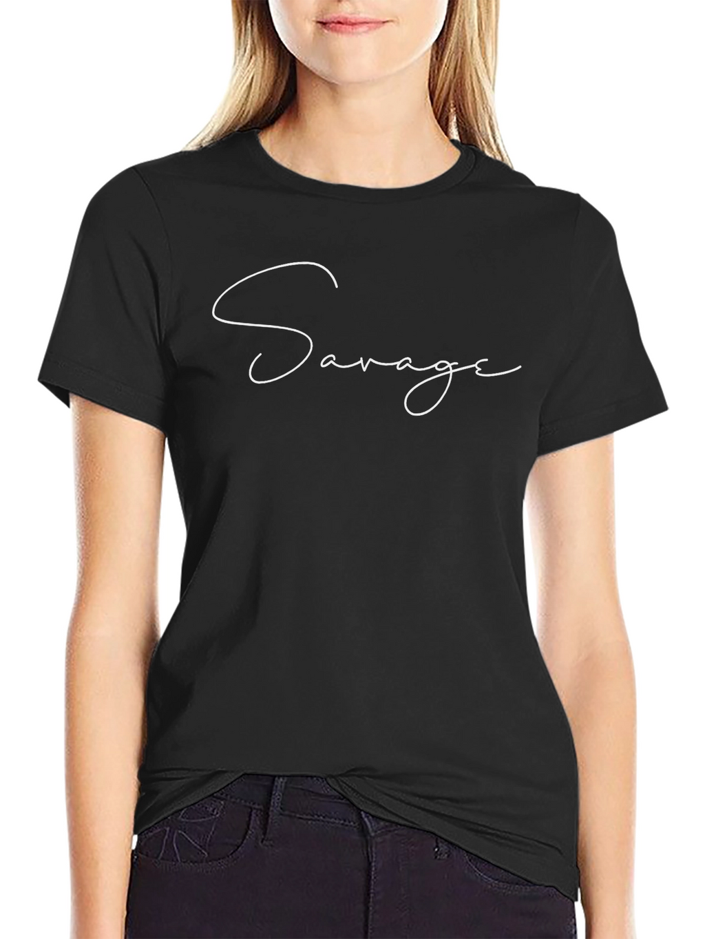 Savage Script Tee - Classic Black