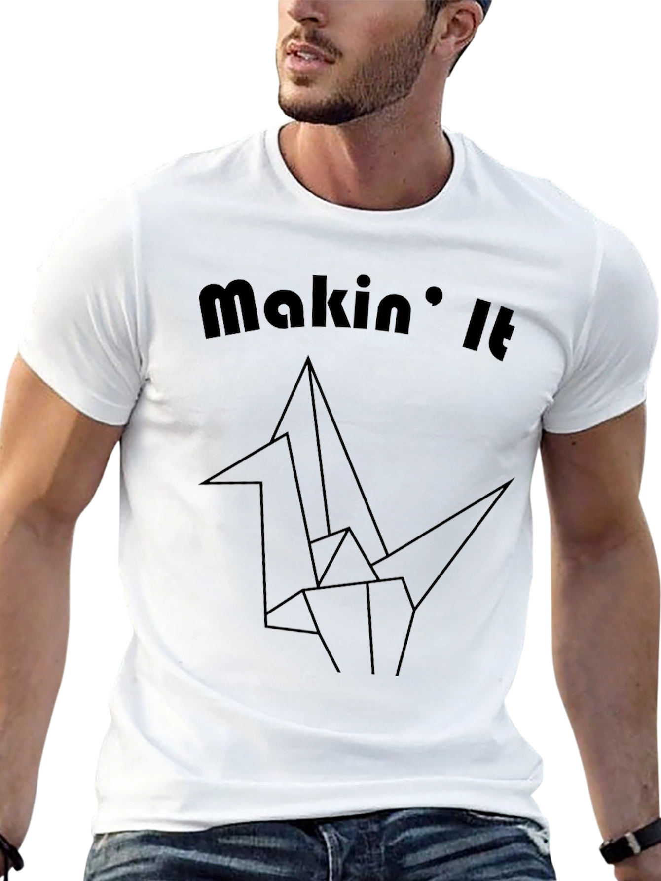 Makin It Origami Crane Graphic Tee - Black
