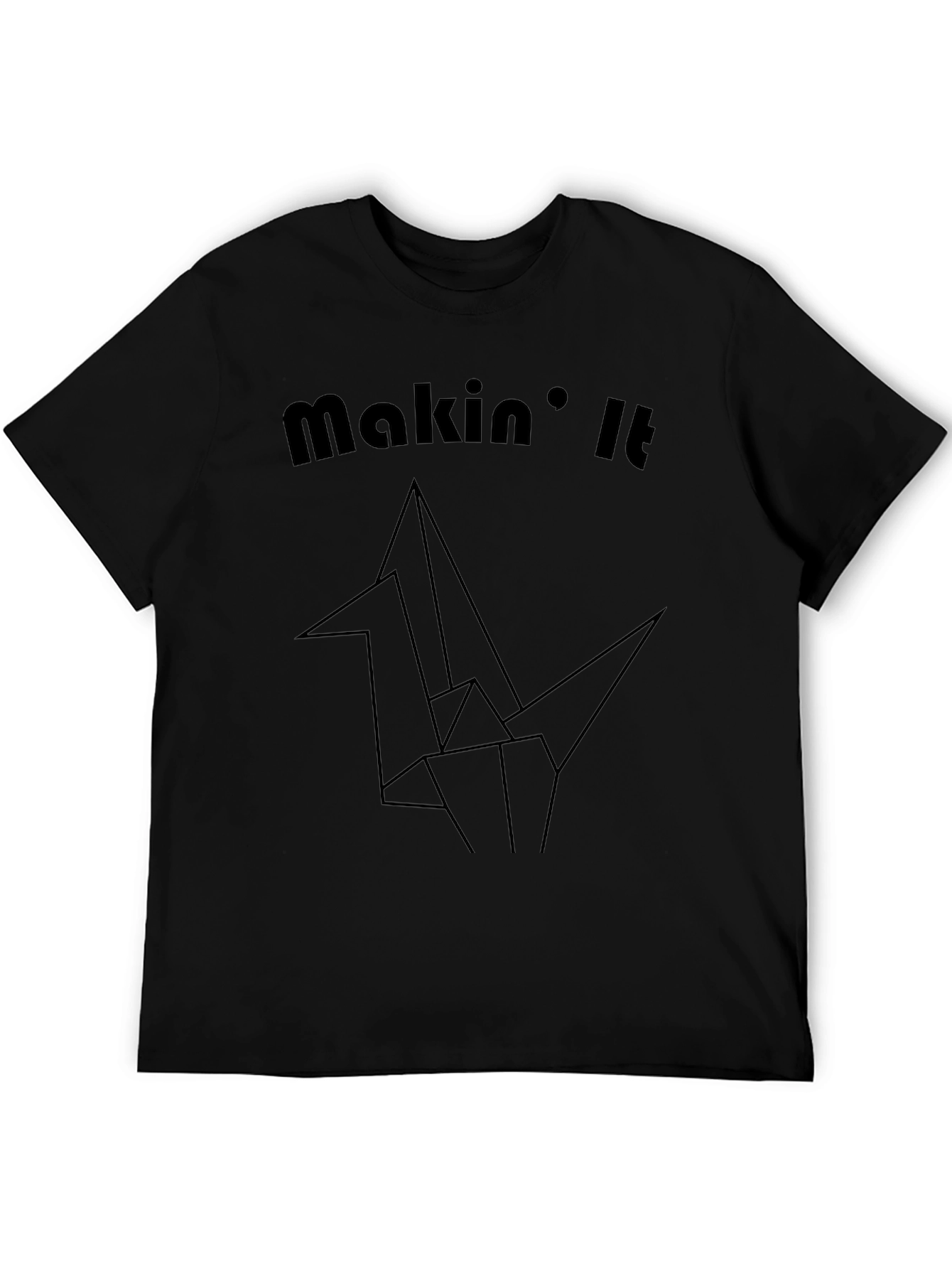 Makin It Origami Crane Graphic Tee - Black