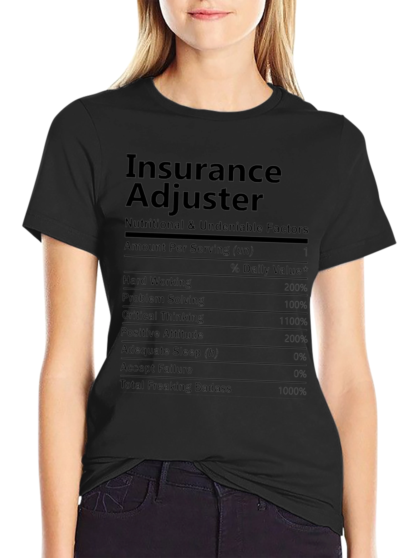 Insurance Adjuster Nutrition Facts T-Shirt