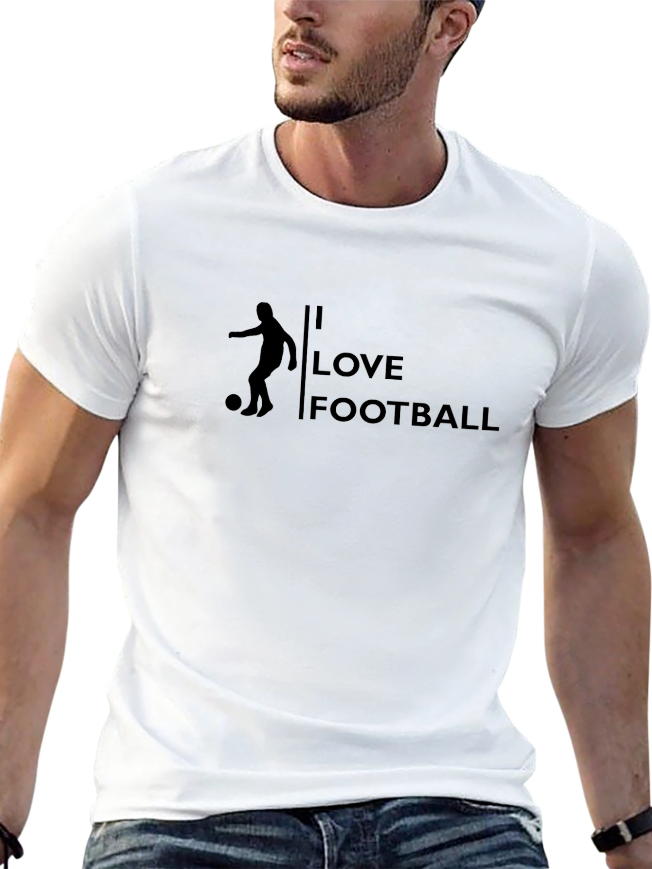 I Love Football Graphic Tee - Black