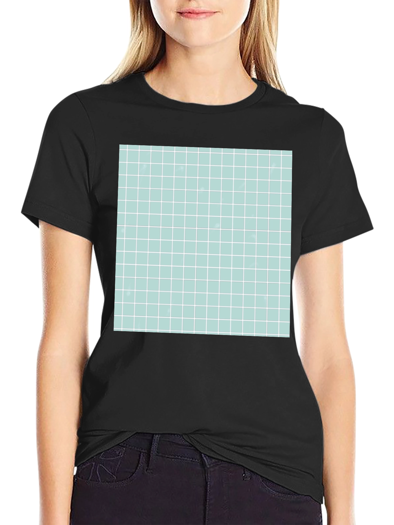Grid Pattern T-Shirt - Modern Graphic Tee