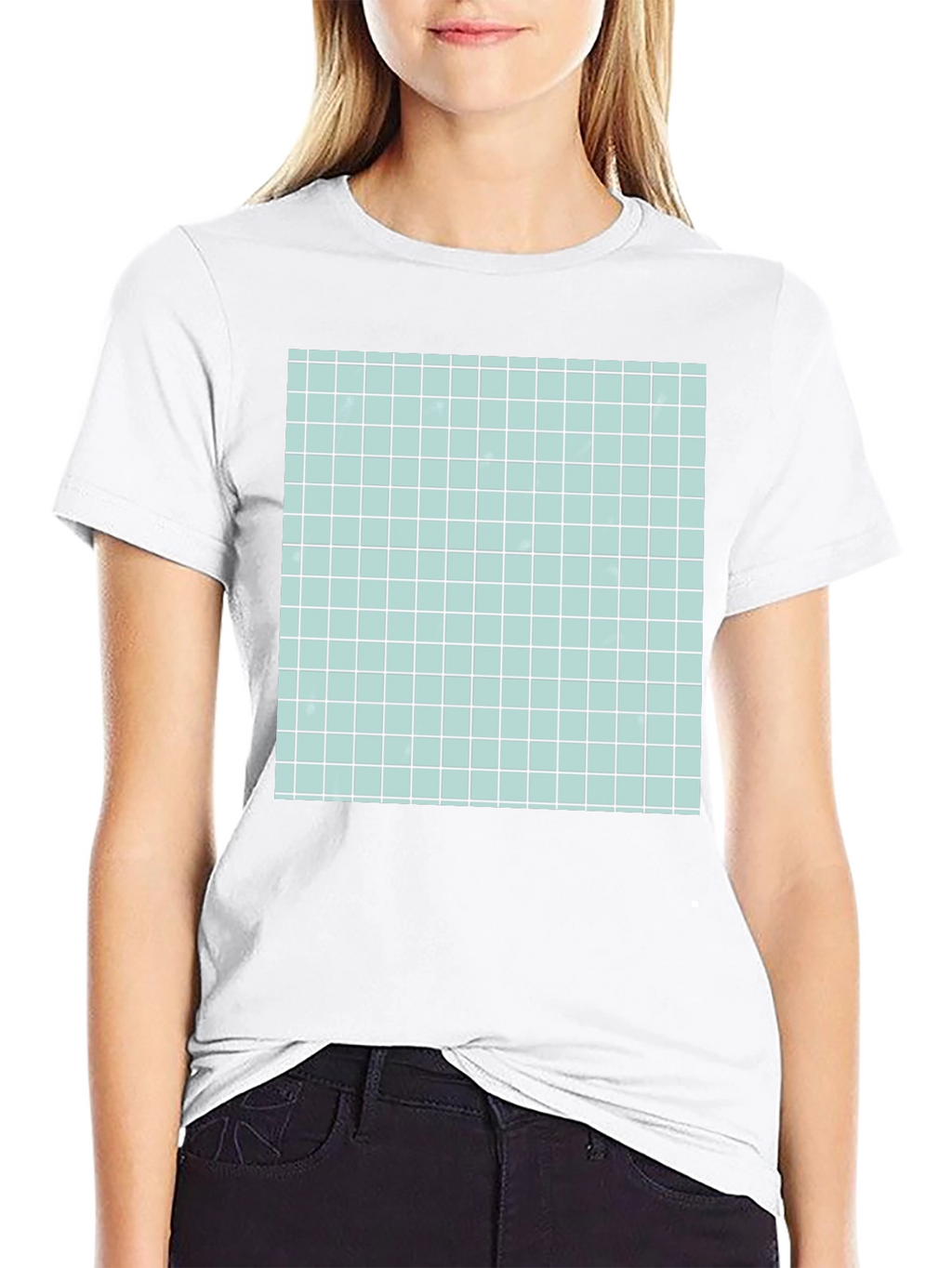 Grid Pattern T-Shirt - Modern Graphic Tee