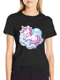 Unicorn Cloud Black T-Shirt
