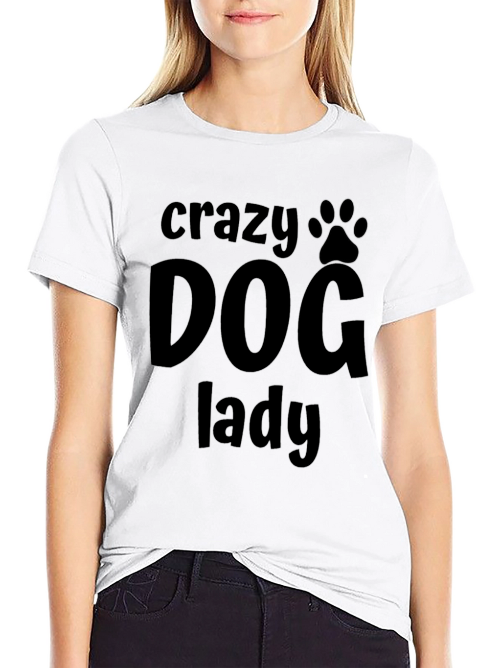 Crazy Dog Lady Graphic Tee - Black
