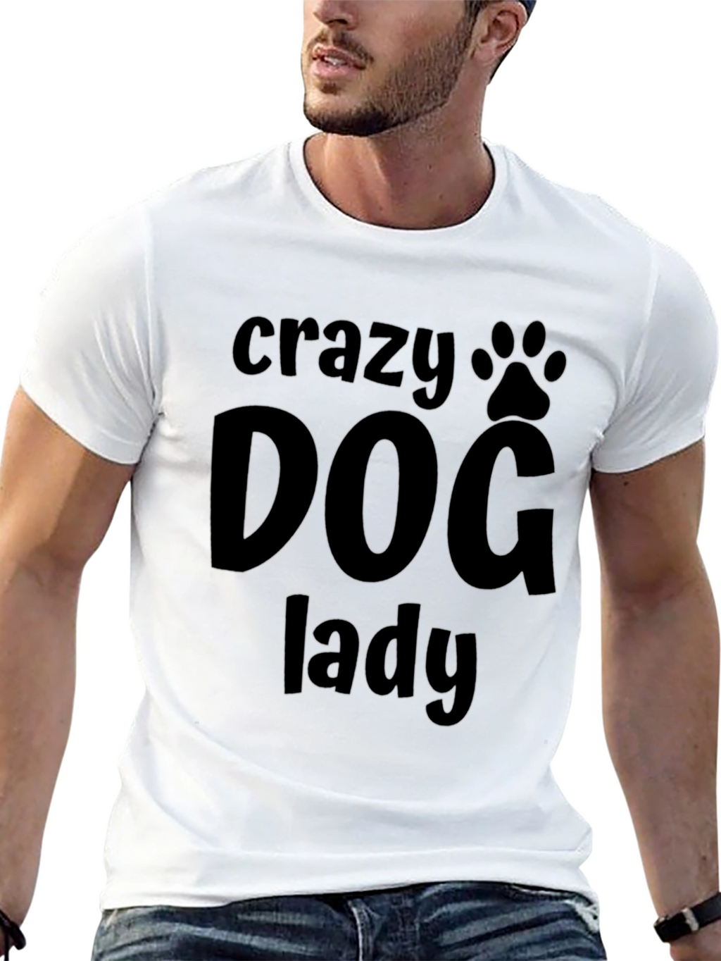 Crazy Dog Lady Graphic Tee - Black