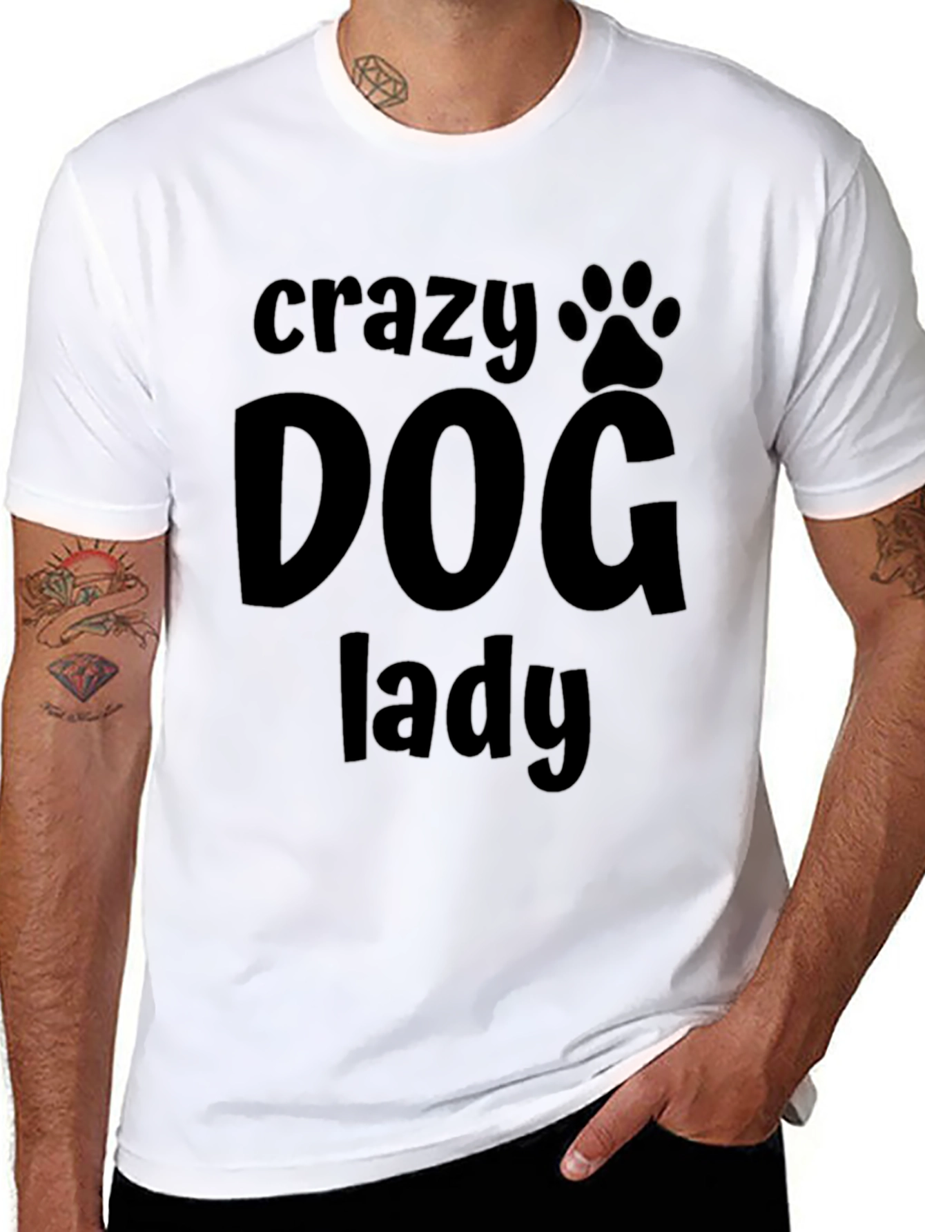Crazy Dog Lady Graphic Tee - Black