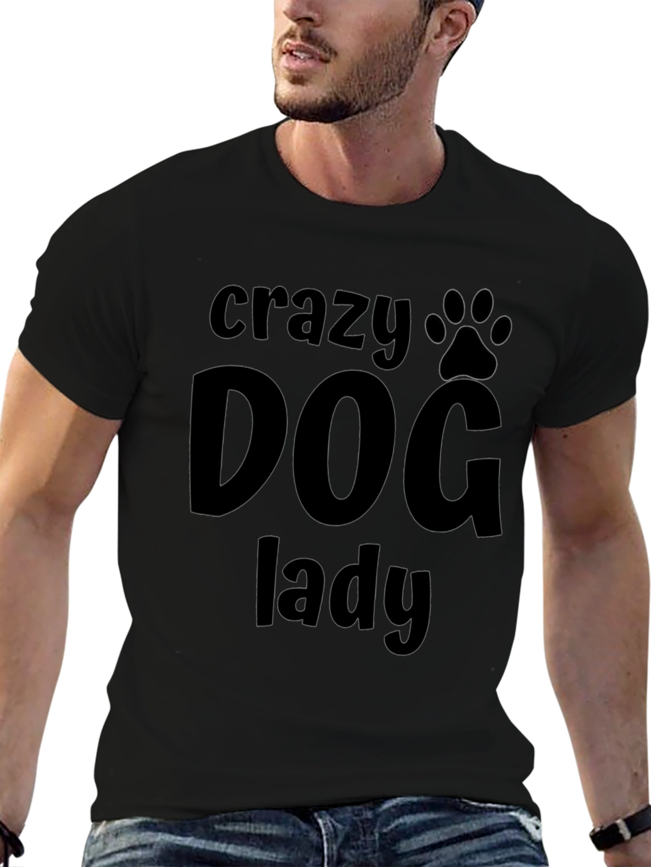 Crazy Dog Lady Graphic Tee - Black