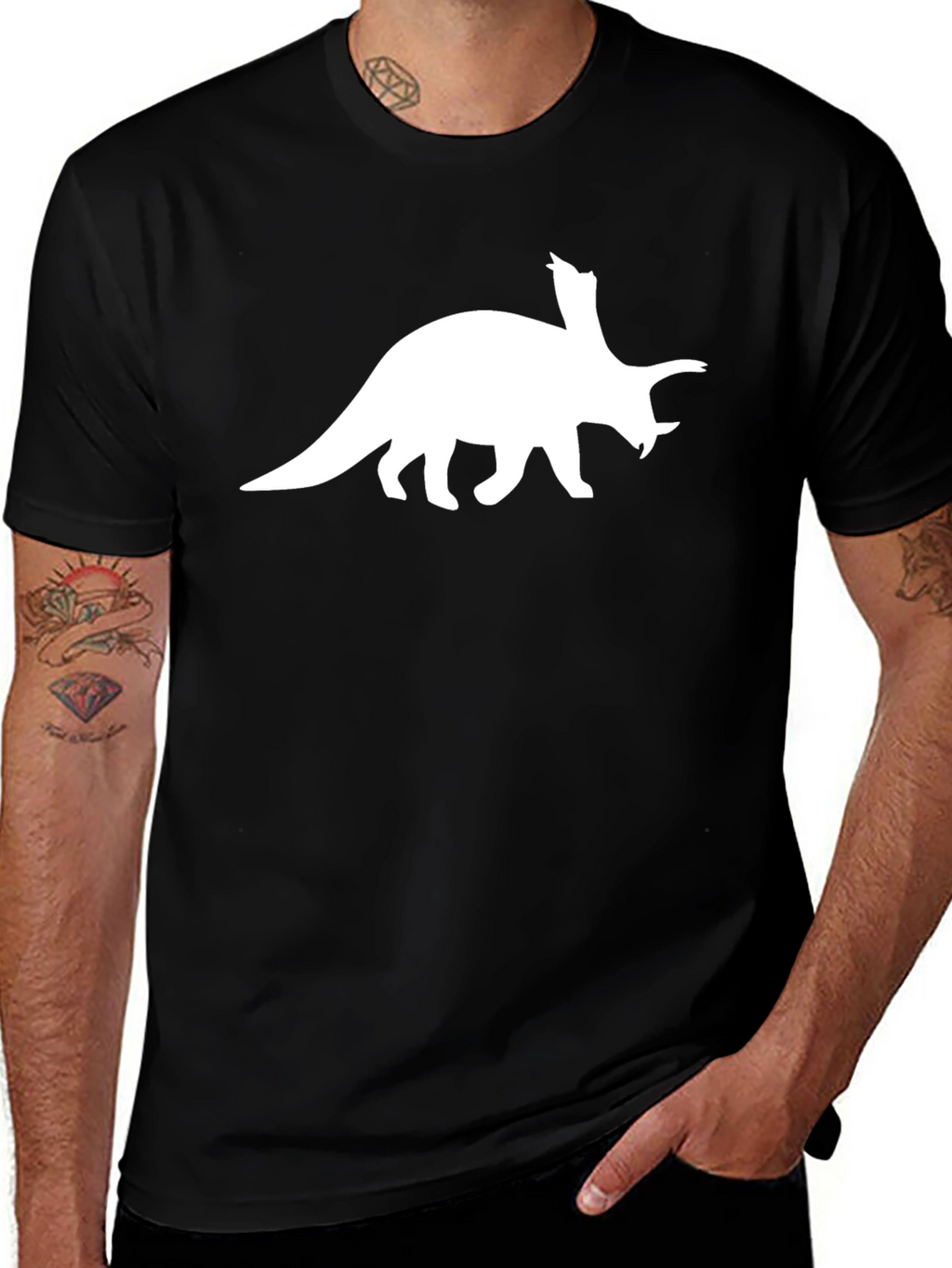 Dinosaur Graphic Tee - Stylish Black T-Shirt