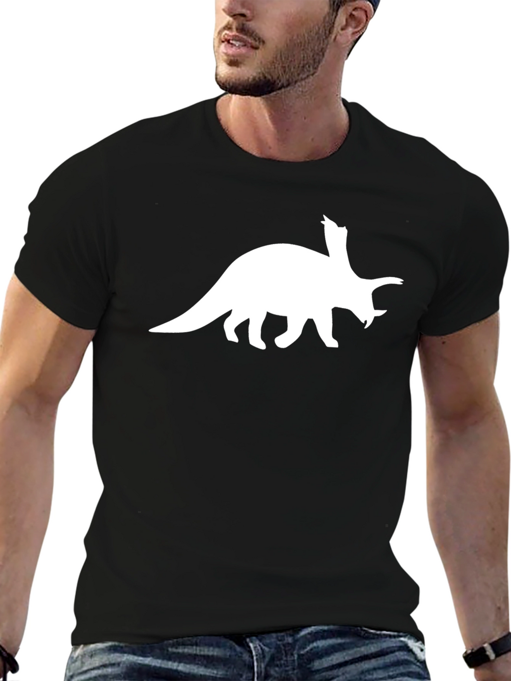 Dinosaur Graphic Tee - Stylish Black T-Shirt