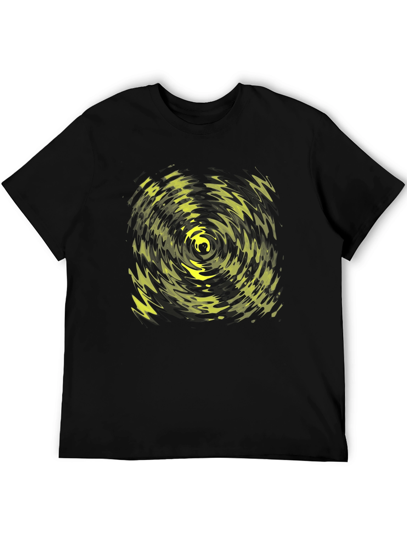 Abstract Vortex Graphic Tee - Black