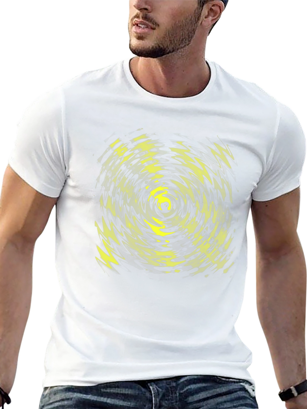 Abstract Vortex Graphic Tee - Black