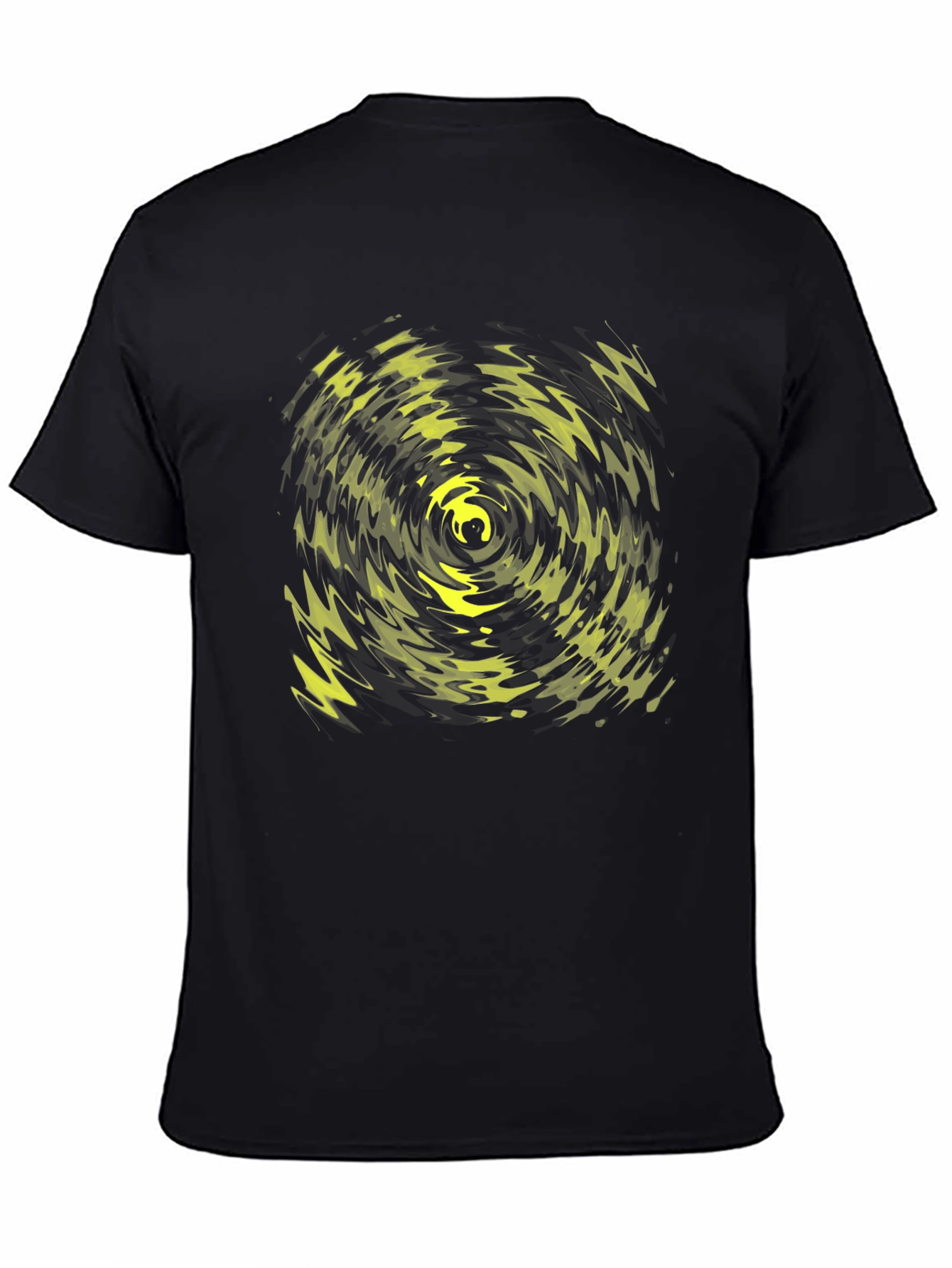 Abstract Vortex Graphic Tee - Black