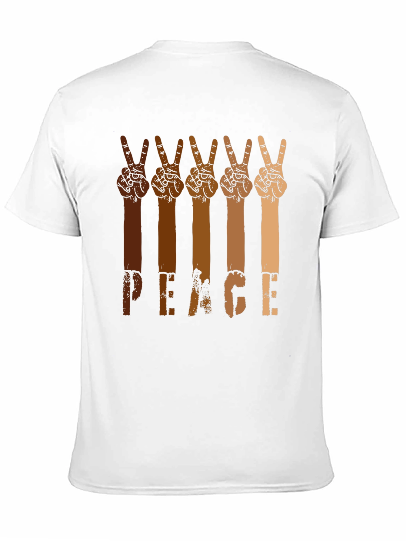 Peace Hands Graphic Tee - Multi-Skin Tone Unity Shirt