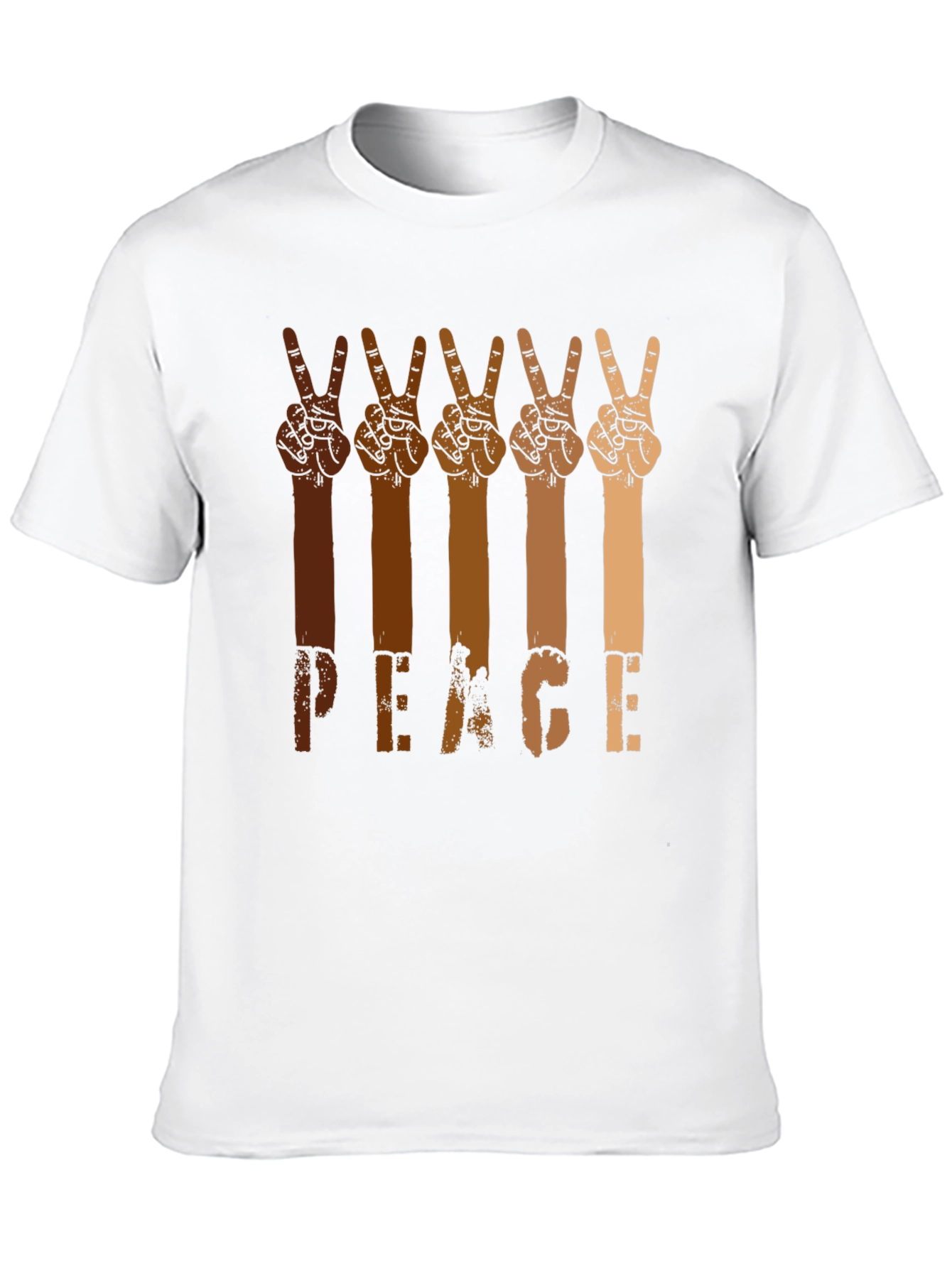Peace Hands Graphic Tee - Multi-Skin Tone Unity Shirt