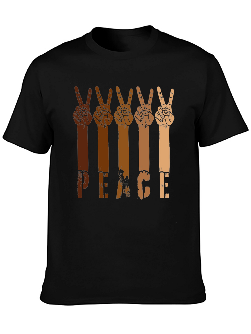 Peace Hands Graphic Tee - Multi-Skin Tone Unity Shirt