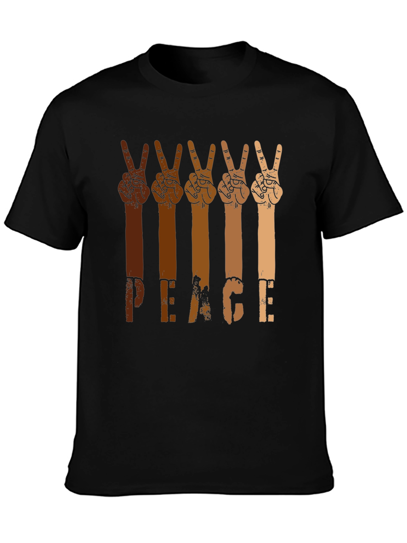Peace Hands Graphic Tee - Multi-Skin Tone Unity Shirt