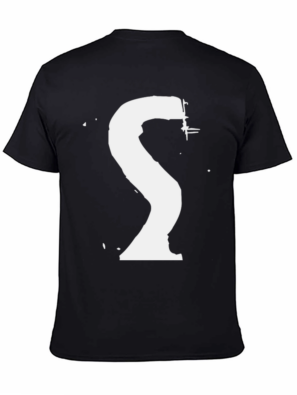 Abstract White Logo Graphic Black T-Shirt