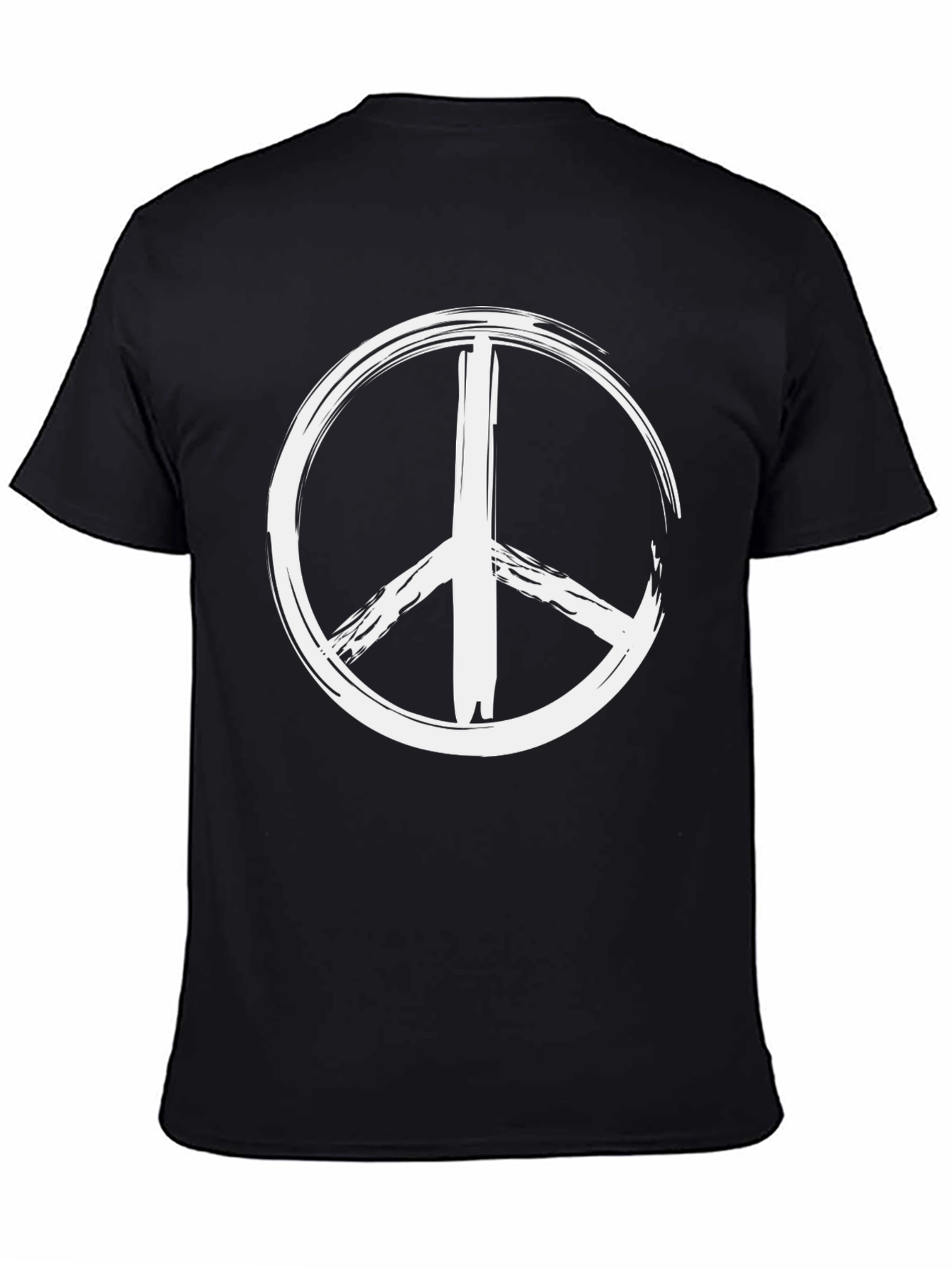 Peace Sign Graphic T-Shirt - Black Casual Tee