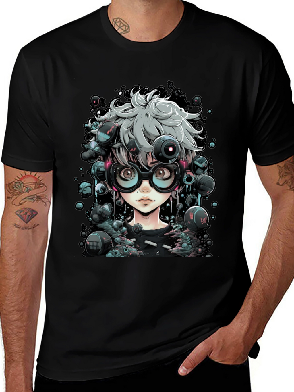 Cyberpunk Anime T-Shirt - Edgy Futuristic Style