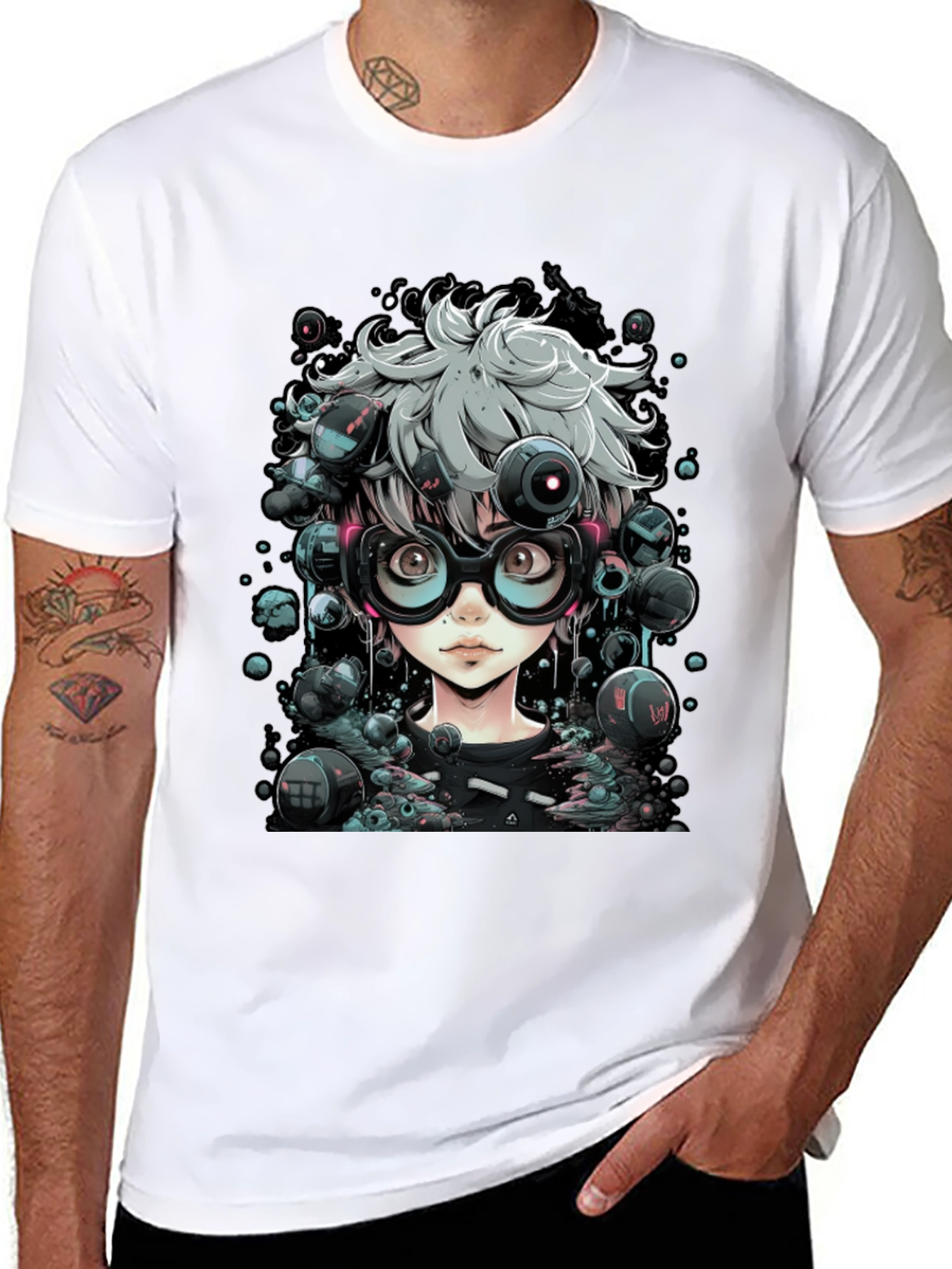 Cyberpunk Anime T-Shirt - Edgy Futuristic Style