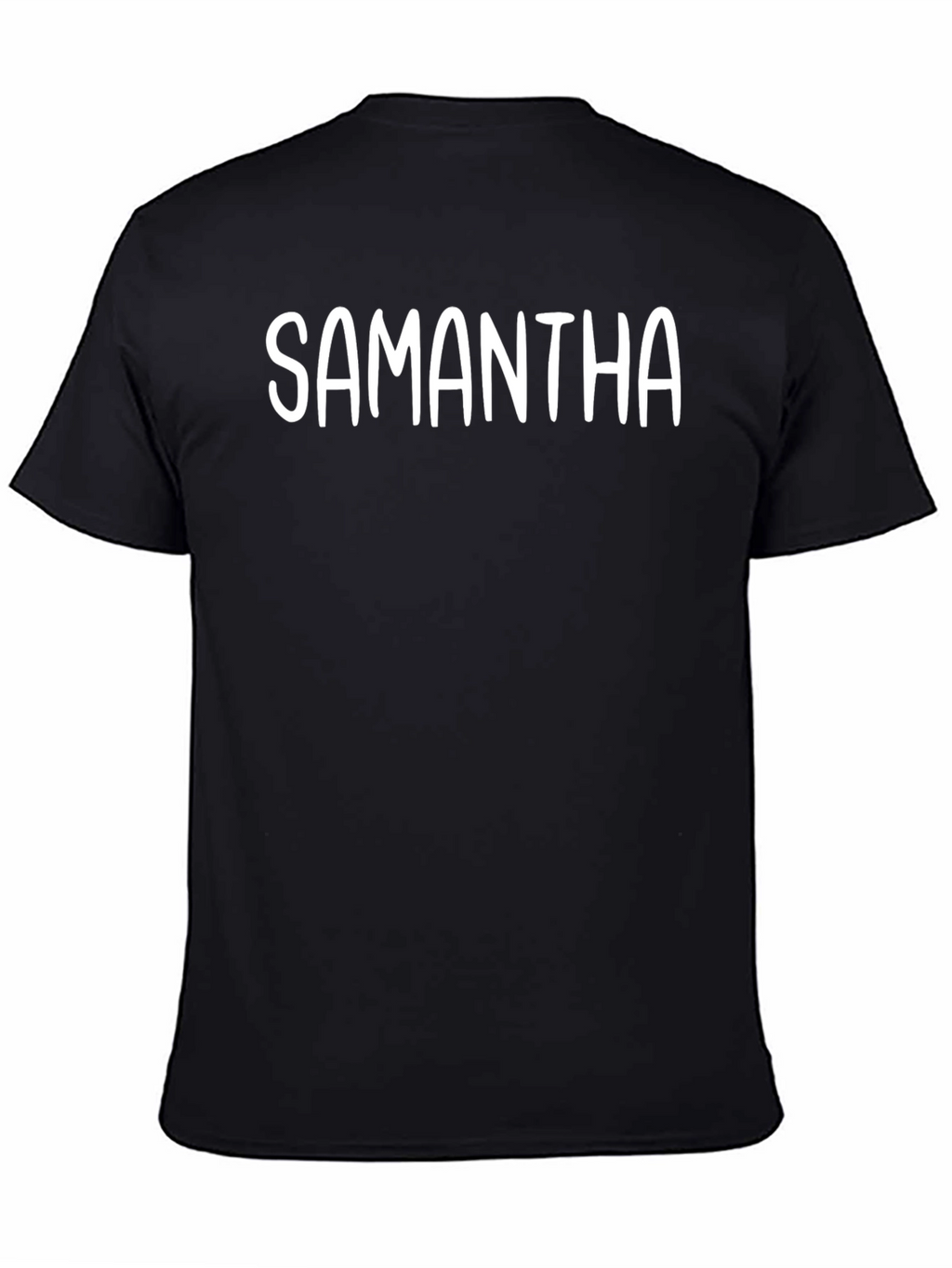 Personalized Samantha Black Cotton Blend T-Shirt