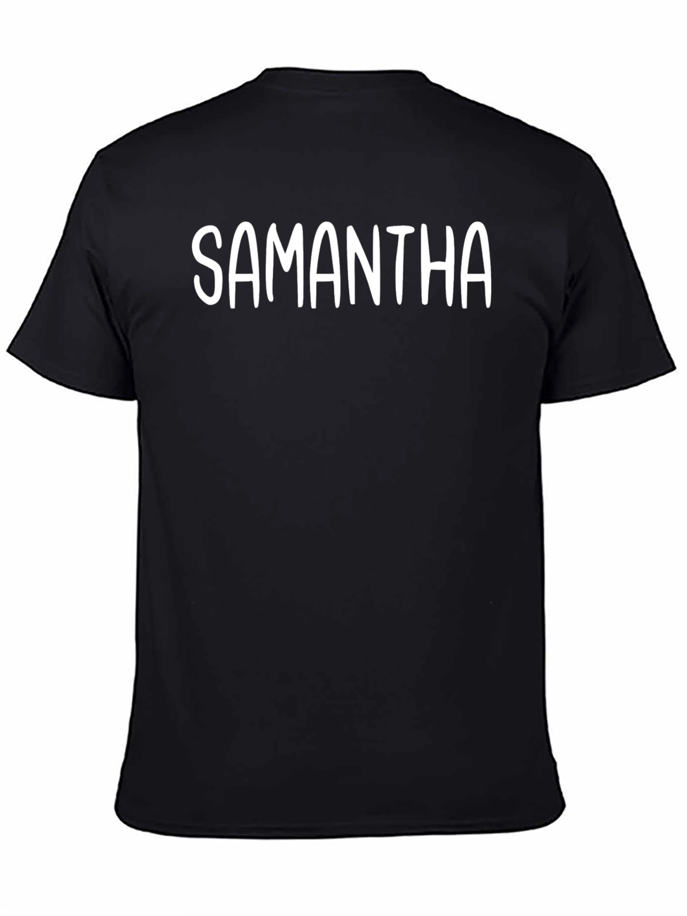 Personalized Samantha Black Cotton Blend T-Shirt