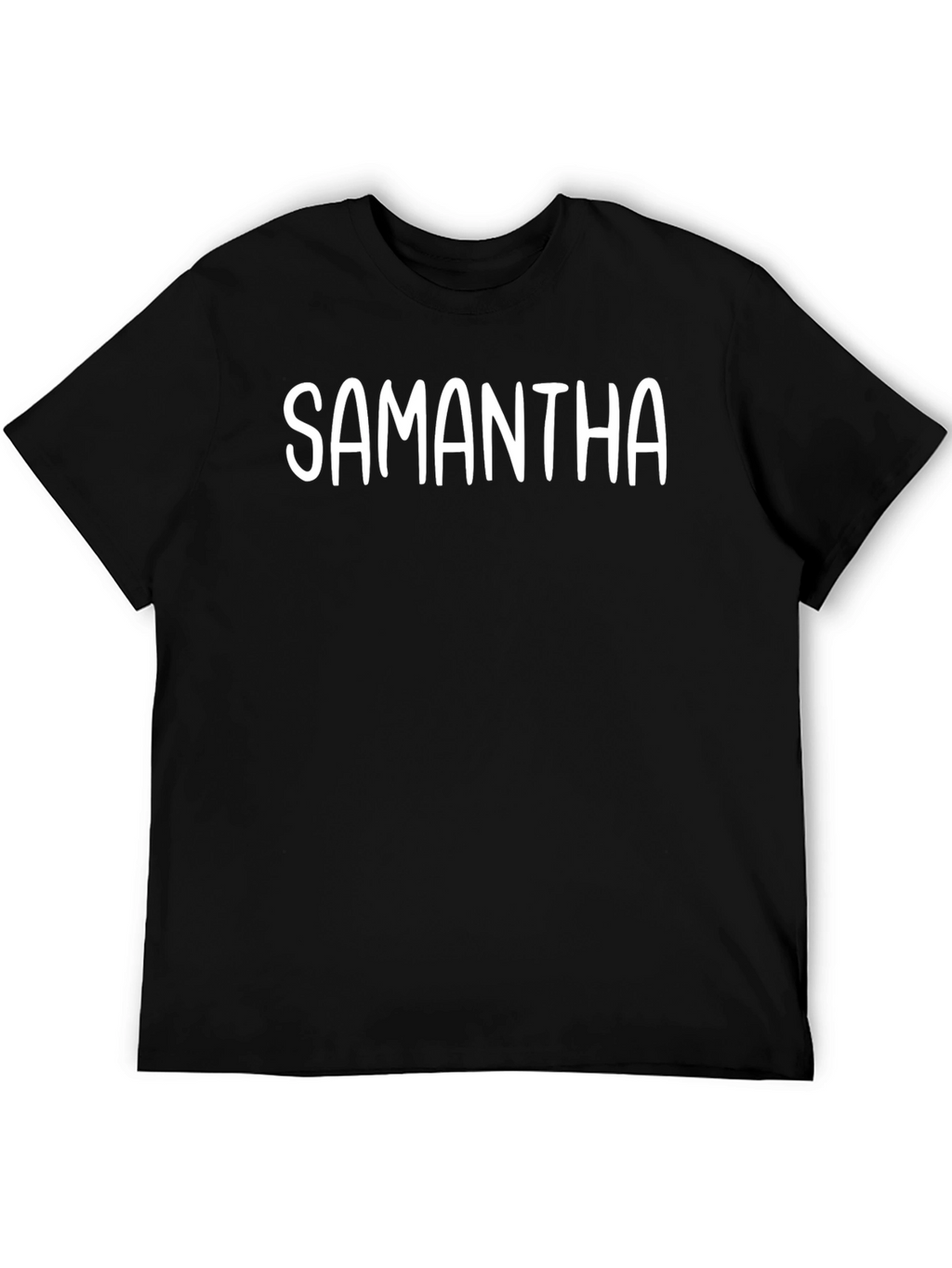 Personalized Samantha Black Cotton Blend T-Shirt