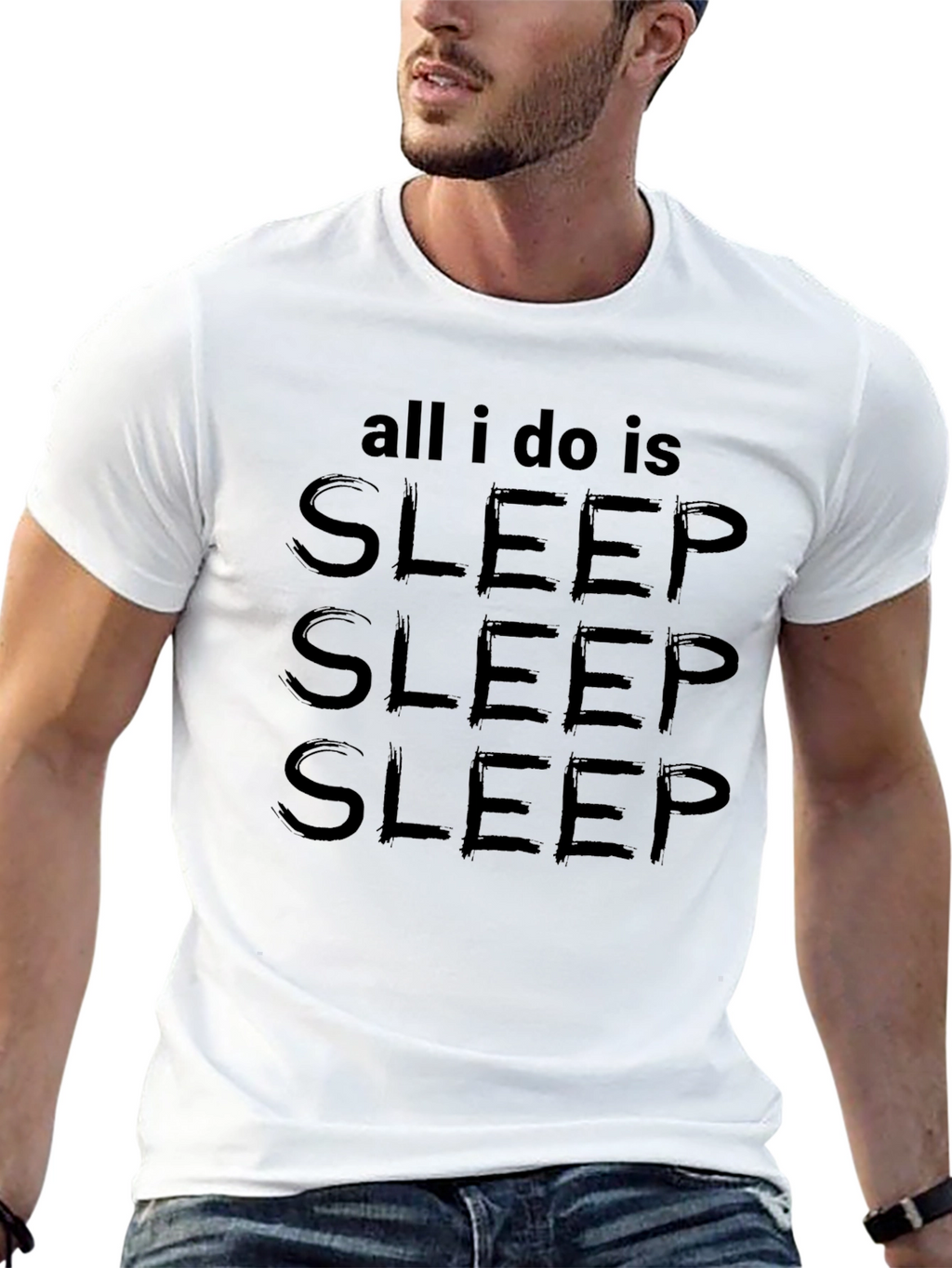All I Do Is Sleep Mens Black T-Shirt
