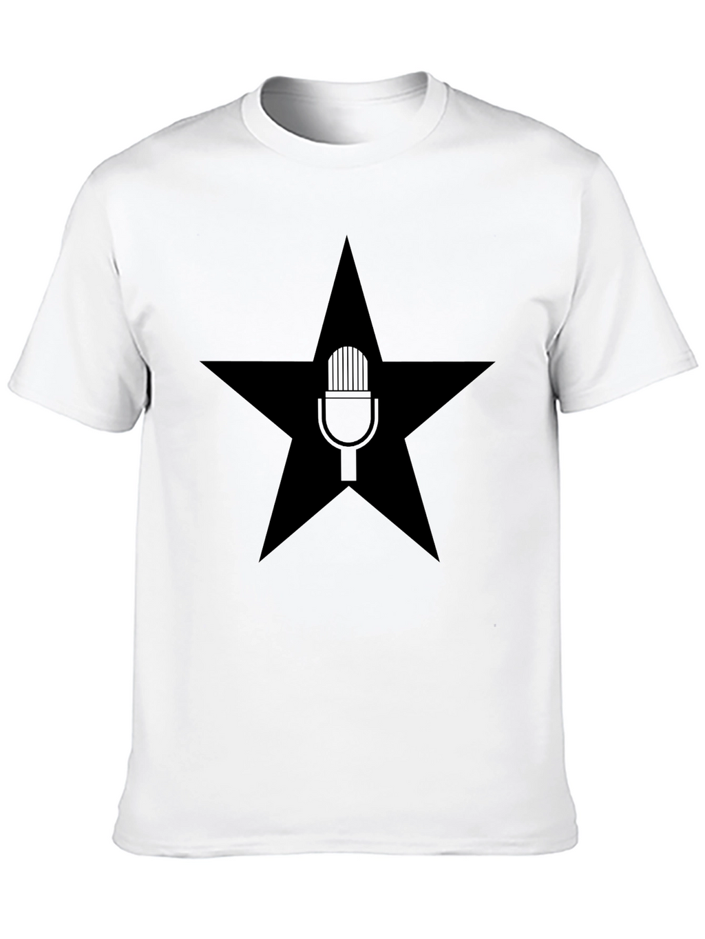 Star Microphone Graphic T-Shirt - Bold Black Tee