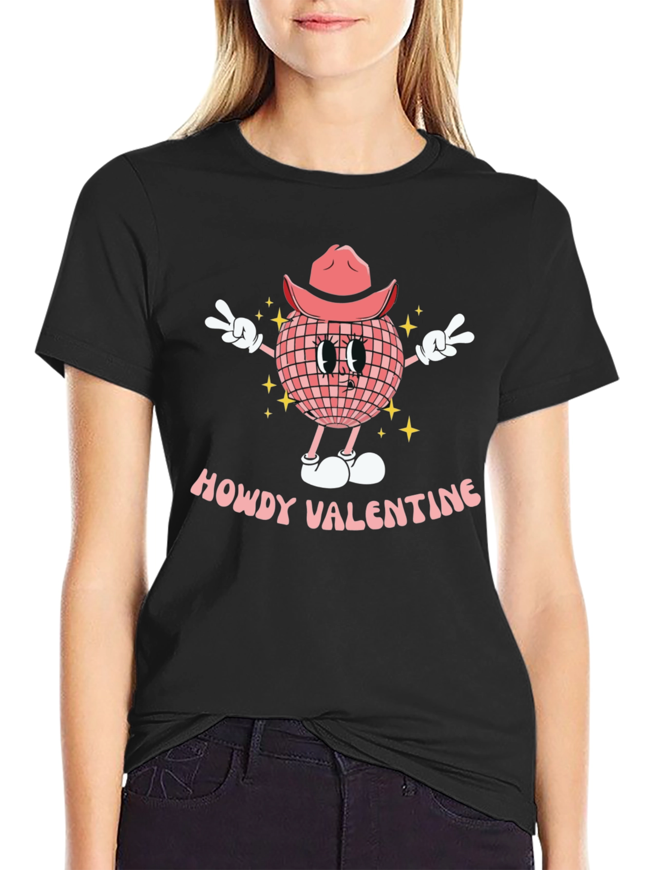 Howdy Valentine T-Shirt Disco Ball Cowgirl Tee