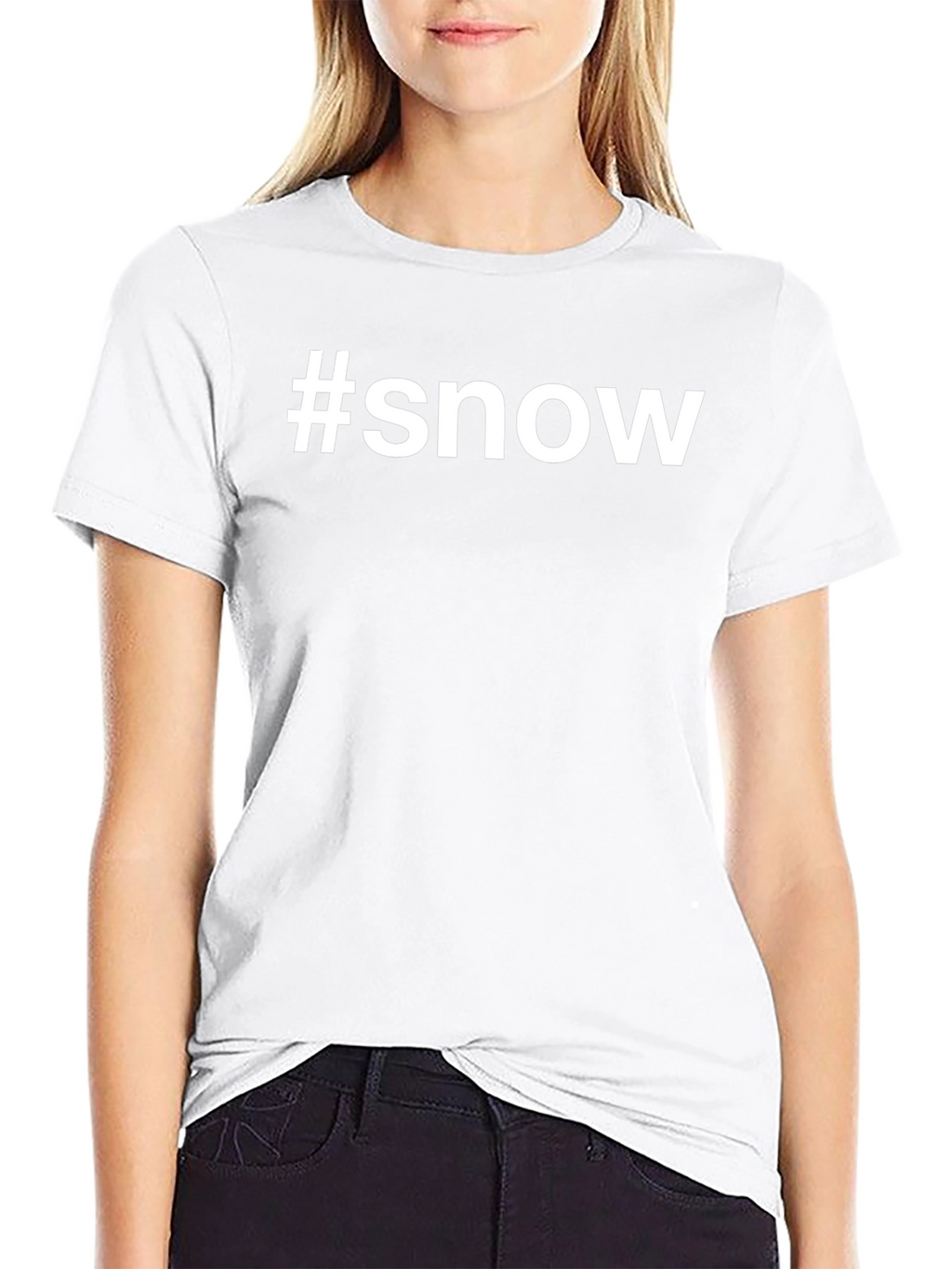 #snow Graphic Tee - Black Cotton T-Shirt