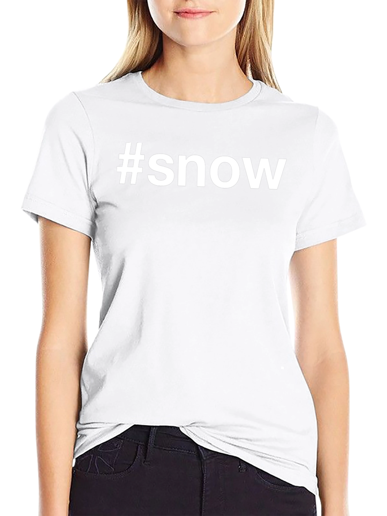 #snow Graphic Tee - Black Cotton T-Shirt
