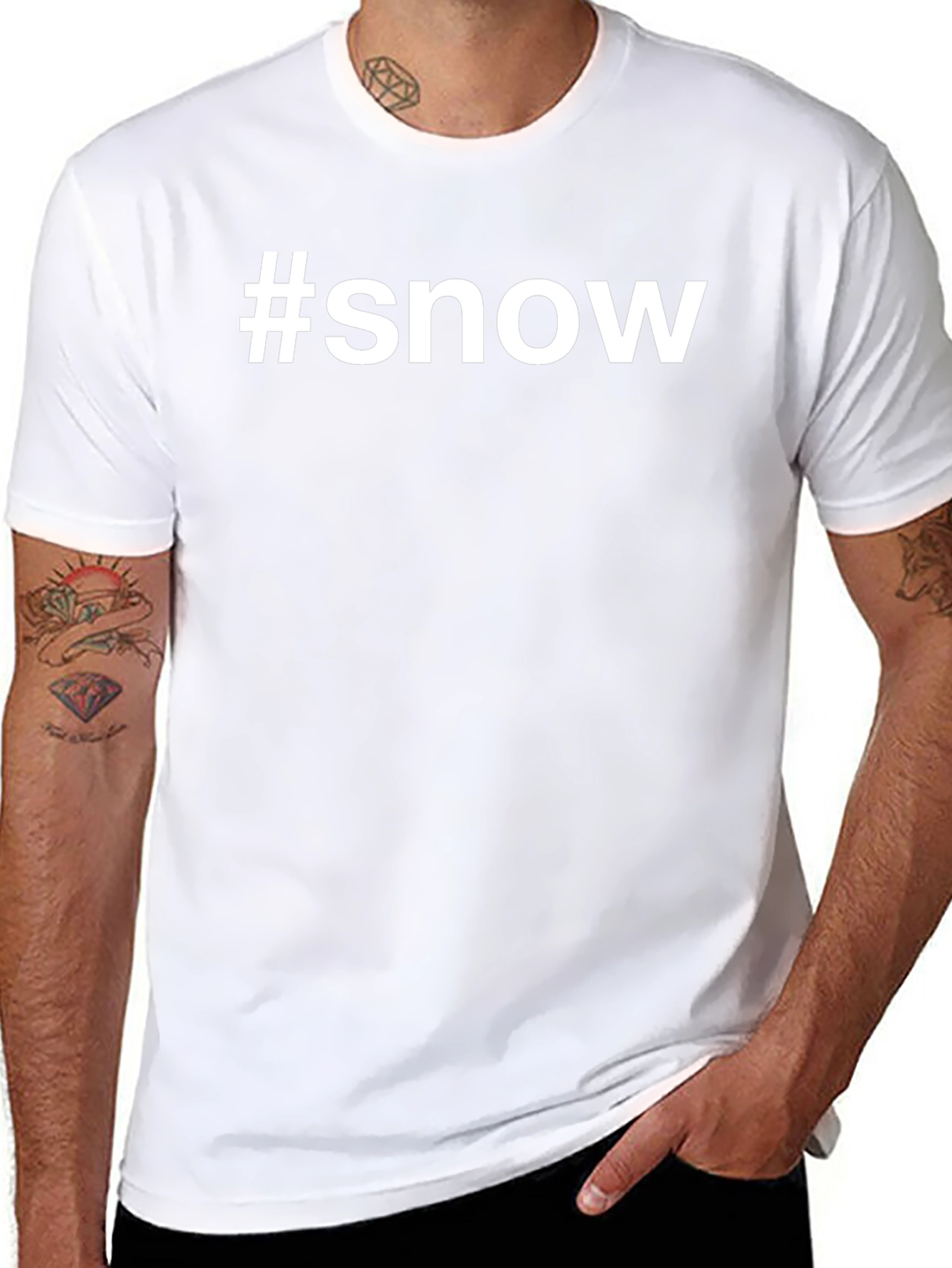#snow Graphic Tee - Black Cotton T-Shirt