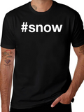 #snow Graphic Tee - Black Cotton T-Shirt