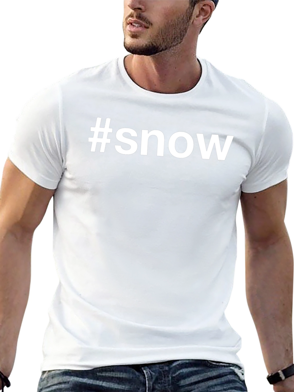 #snow Graphic Tee - Black Cotton T-Shirt