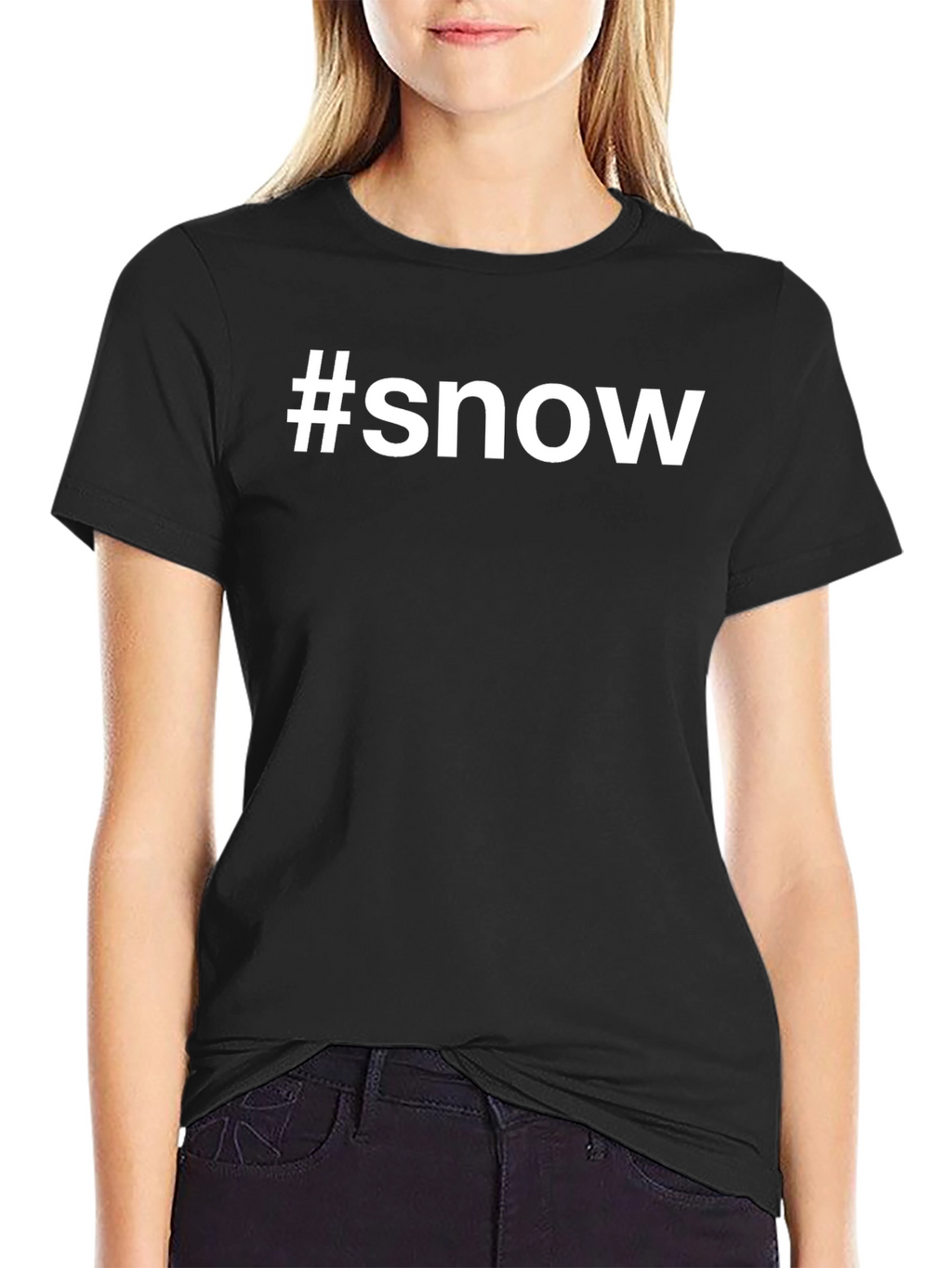 #snow Graphic Tee - Black Cotton T-Shirt