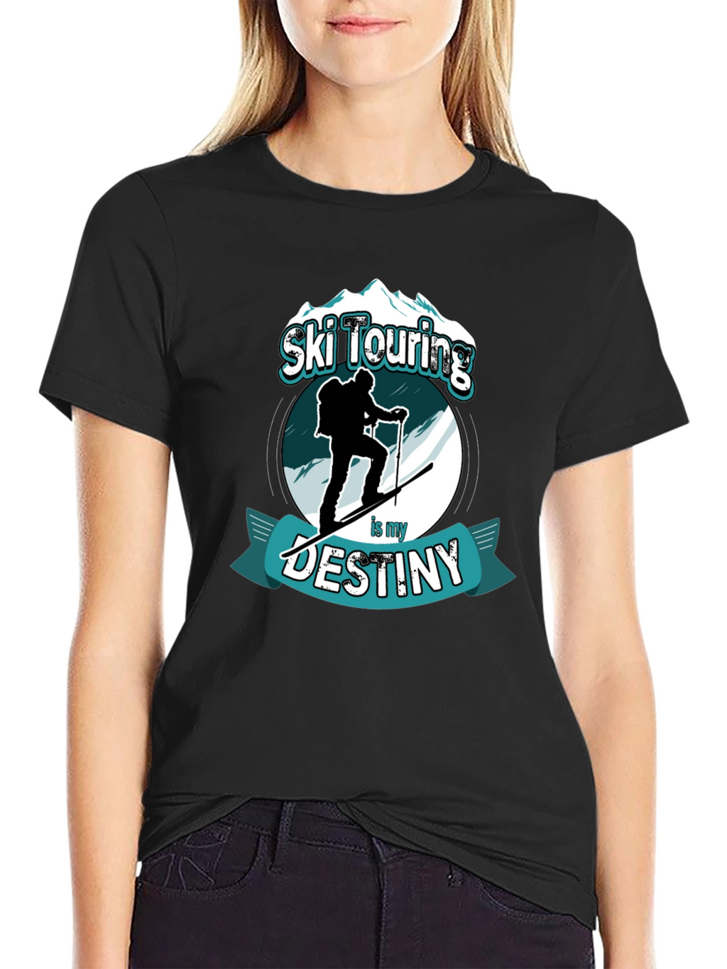 Ski Touring Destiny T-Shirt Black Graphic Tee