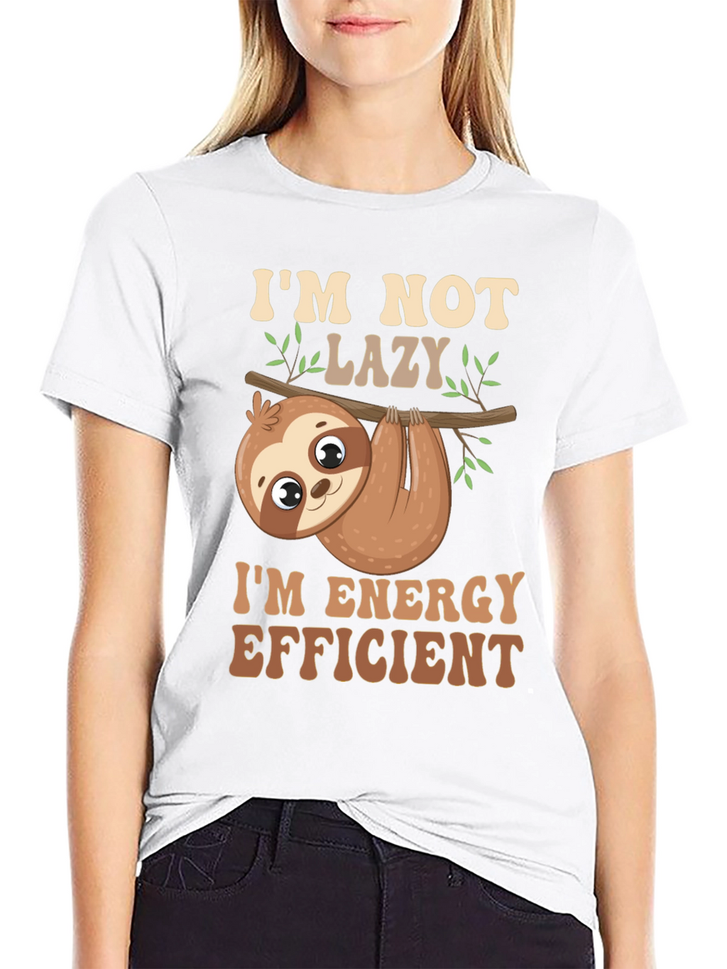 Im Not Lazy T-Shirt Energy Efficient Funny Sloth Tee