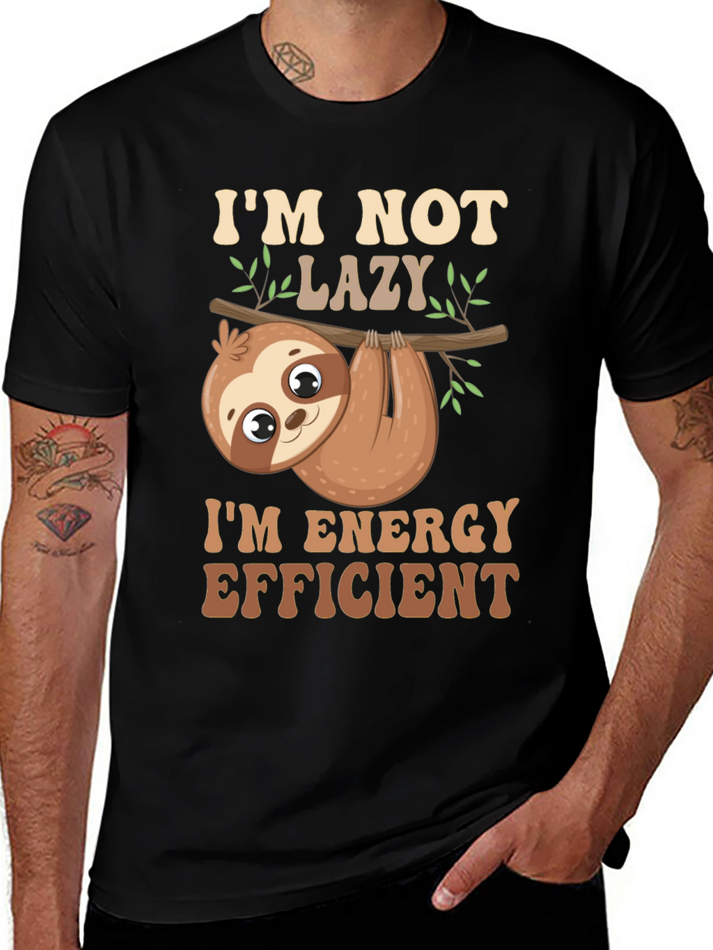 Im Not Lazy T-Shirt Energy Efficient Funny Sloth Tee