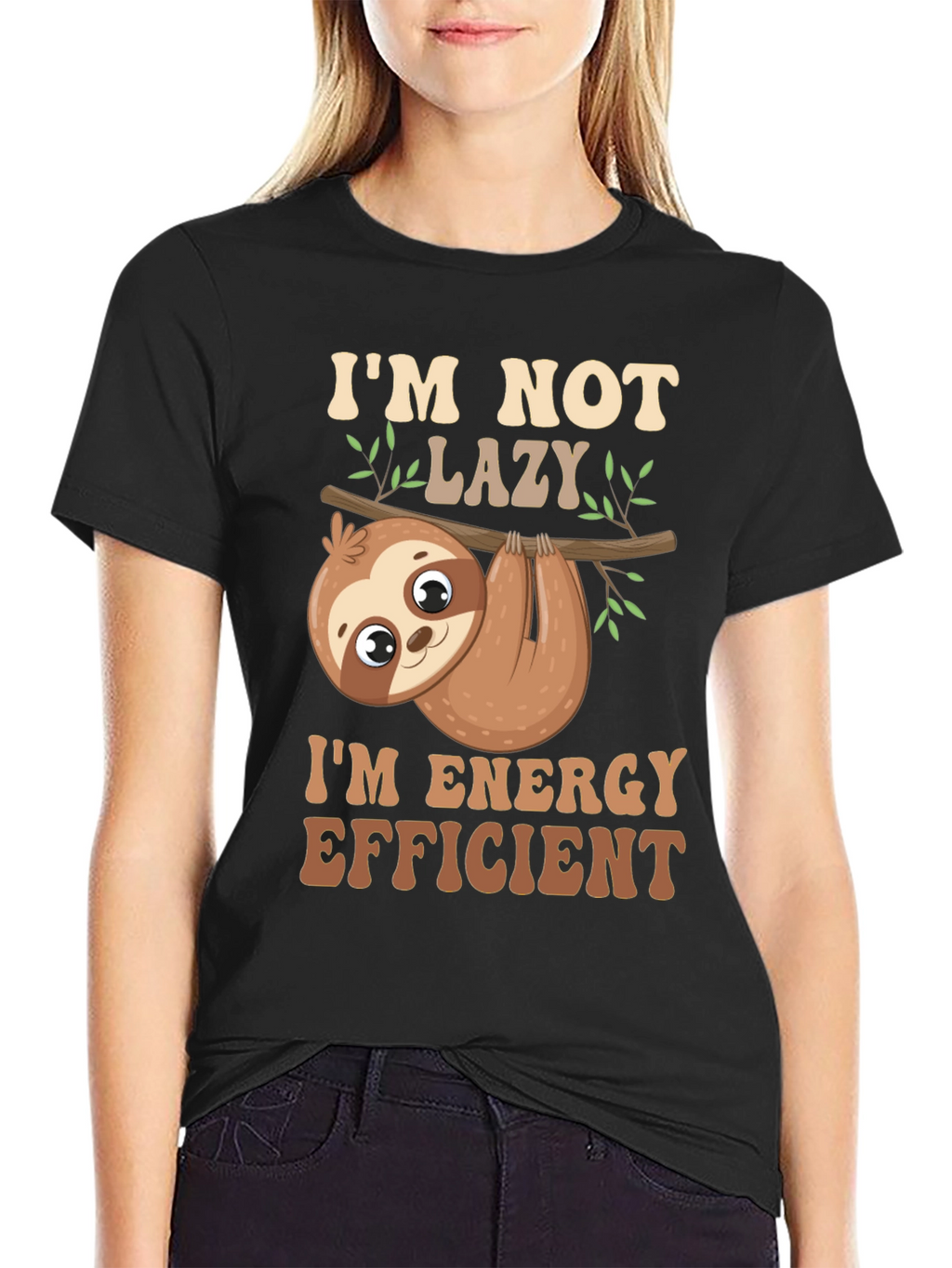 Im Not Lazy T-Shirt Energy Efficient Funny Sloth Tee