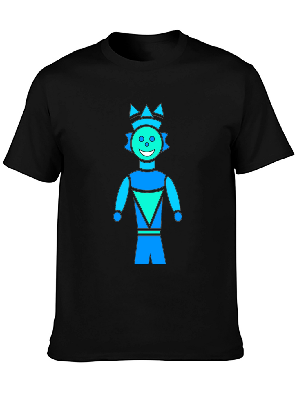 Geometric Robot Graphic Black T-Shirt
