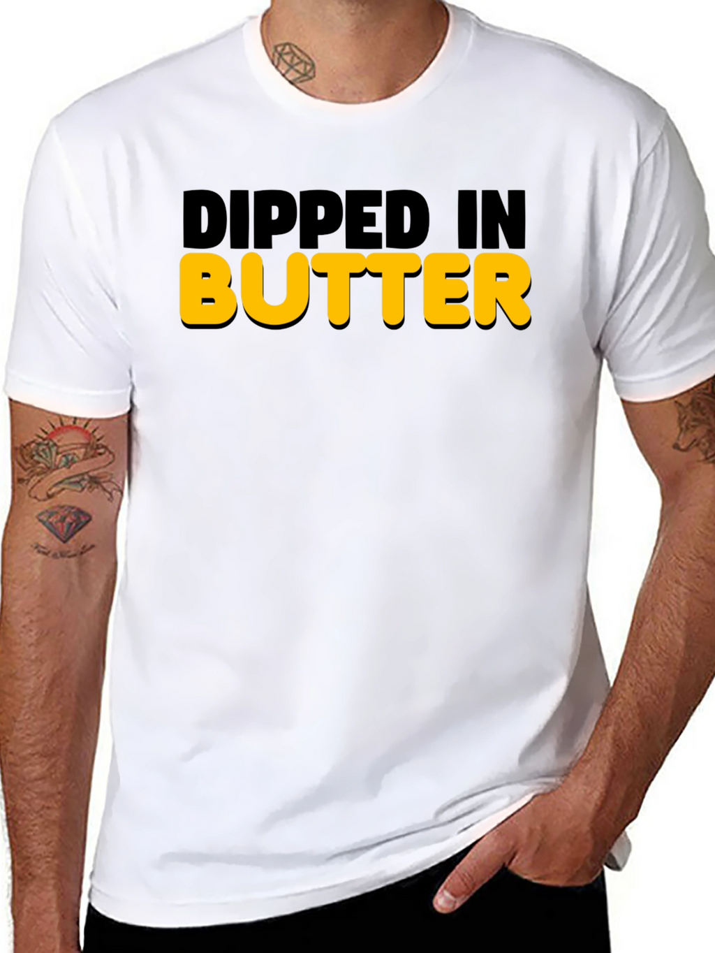 Dipped In Butter Graphic Tee - Mens Novelty Shirt