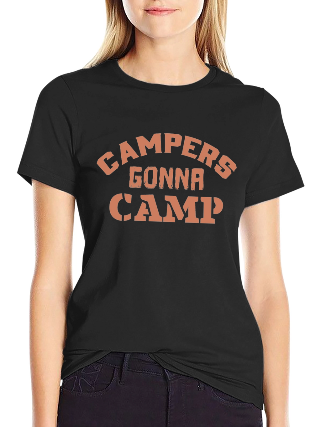 Campers Gonna Camp Black Graphic Tee