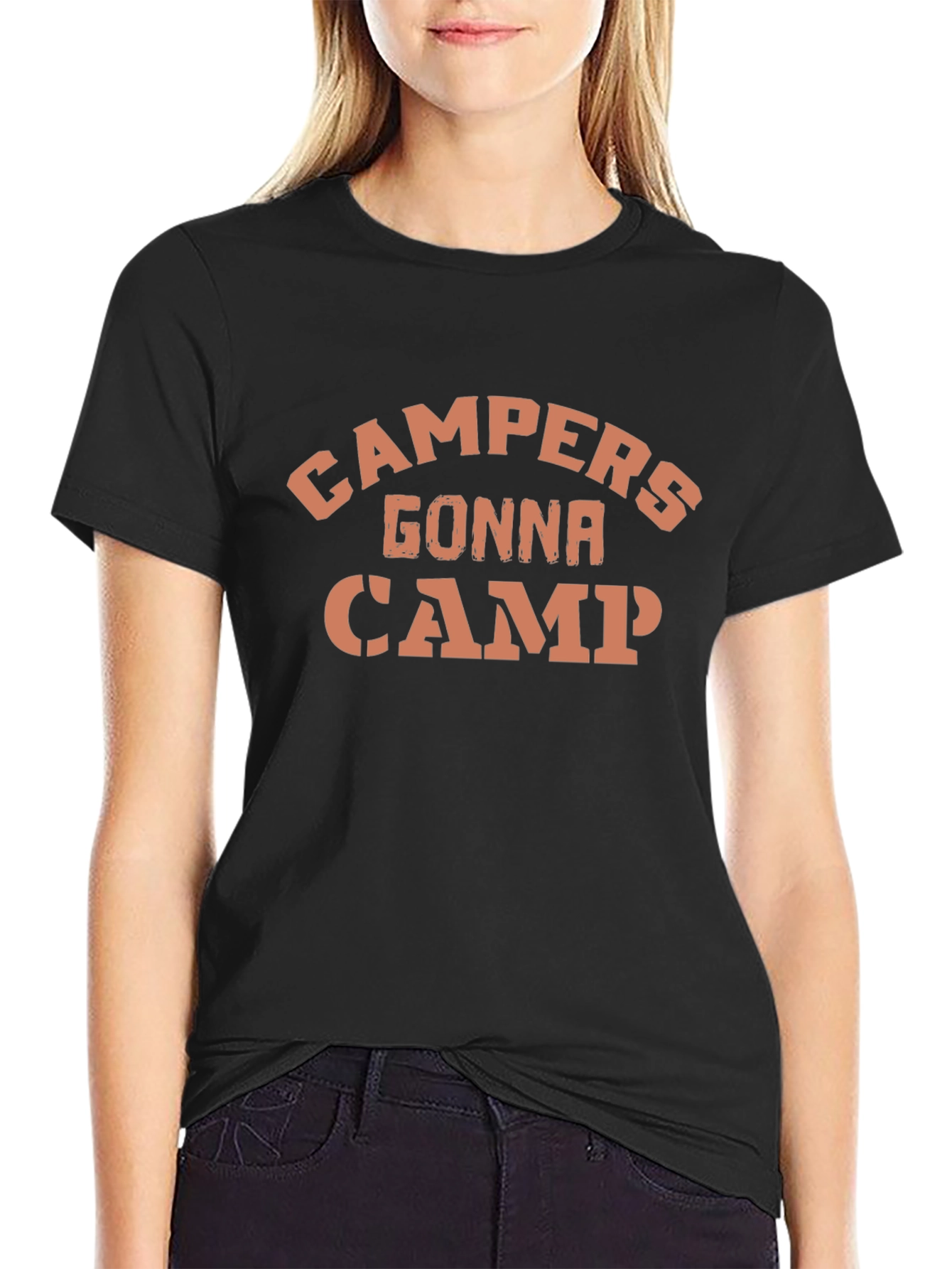 Campers Gonna Camp Black Graphic Tee